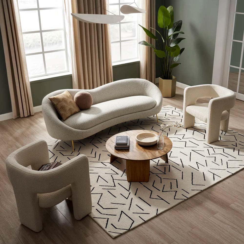 20 Boucle Sofas For A Cozy Living Room | 10 Stunning Homes intended for Styling Your Space with the Luxurious Safavieh Dyanna Boucle Sofa