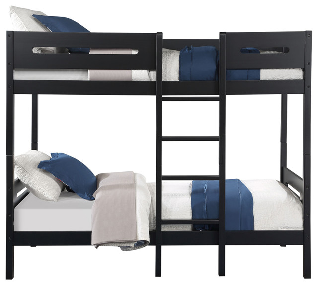 Acme Ekko Bunk Bed, Twin/Twin, Black Finish - Transitional - Bunk Beds ... regarding