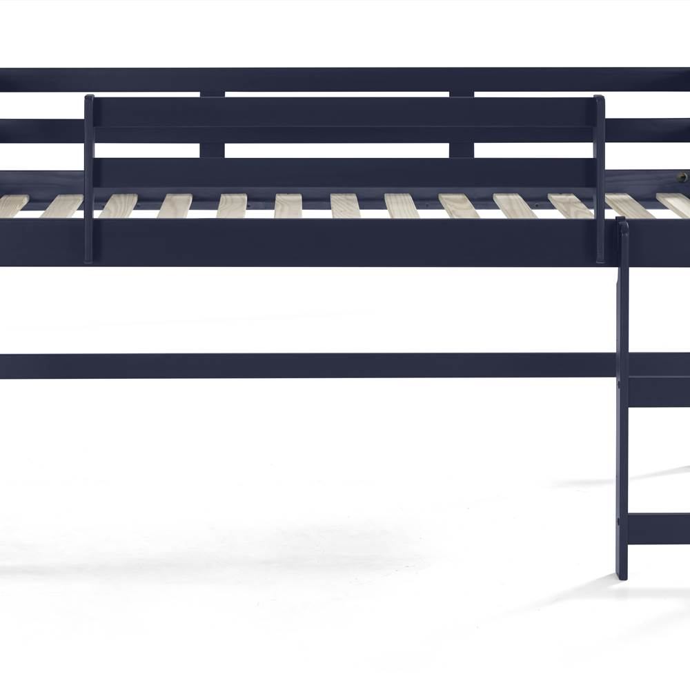 Acme Twin Size Wooden Loft Bed Frame With Ladder Navy Blue inside Finding Space and Style A Look at the Lara Twin Loft Bed in Navy Blue