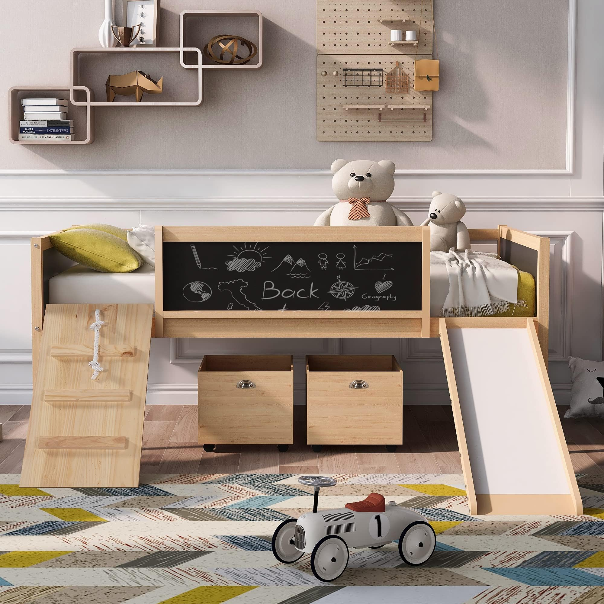 Amazon.com: Donco Kids Novelty Twin Art Play Junior Low Loft White Wash ... intended for Creating a Dream Space with a Twin Art Play Junior Low Loft