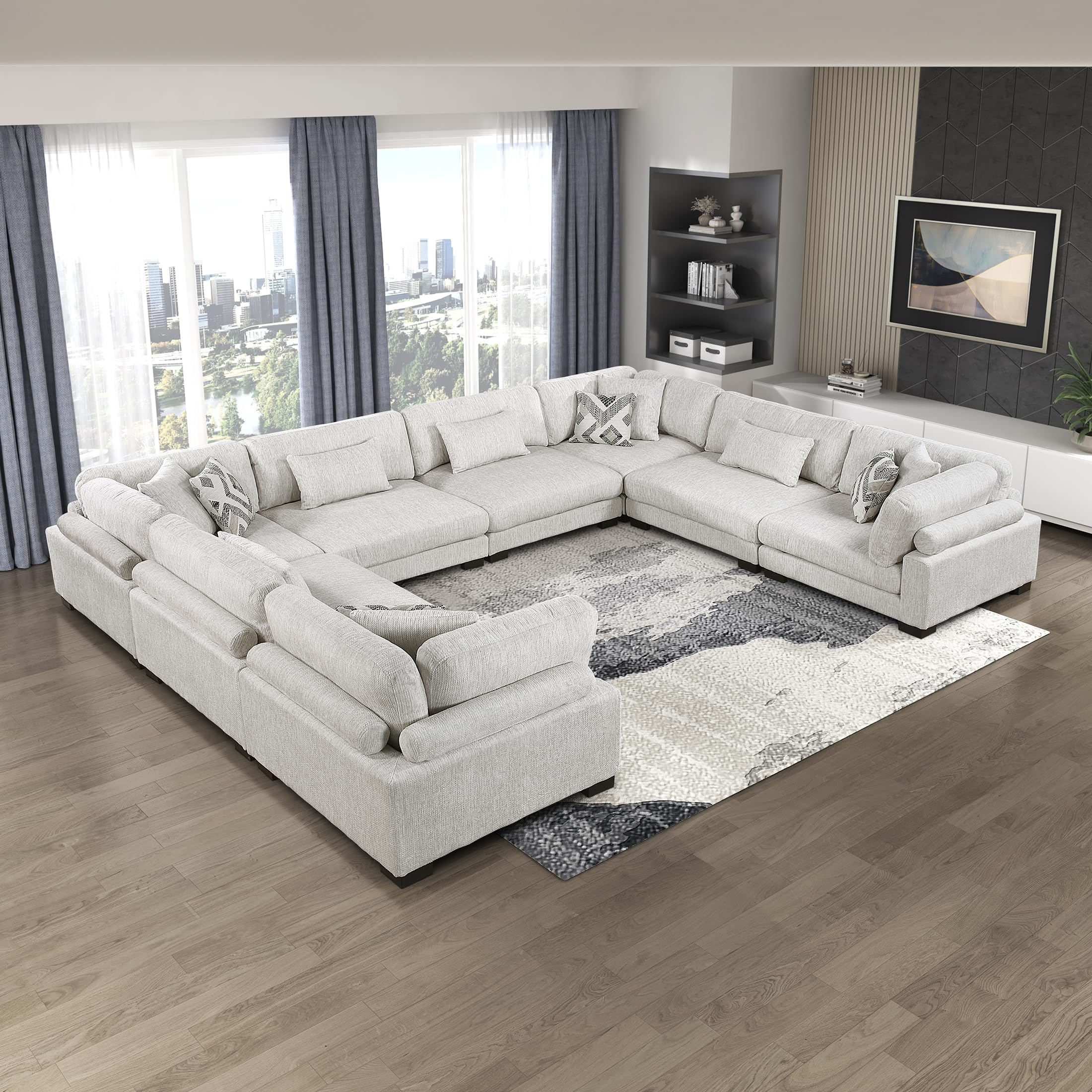 Amazon.com: Lexicon Modular Sectional Sofa, Oversized Sectional Sofa ... inside