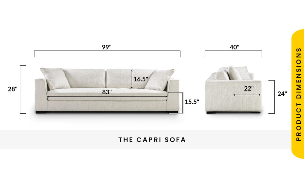 Amazon.com: Poly &Amp; Bark Capri Fabric Sofa, Bright Ash : Home &Amp; Kitchen within