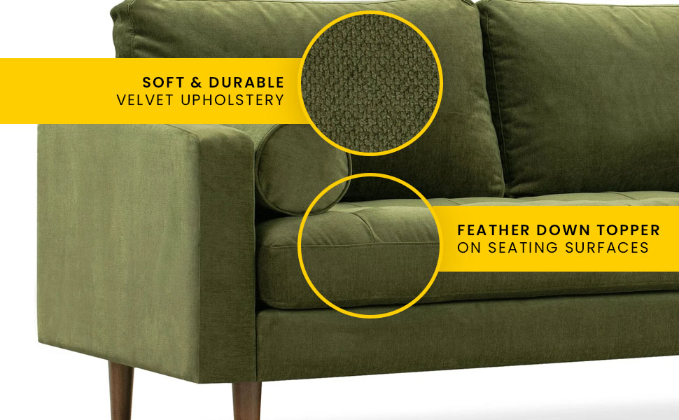 Amazon.com: Poly &Amp; Bark Napa 72" Apartment Sofa, Distressed Green ... intended for