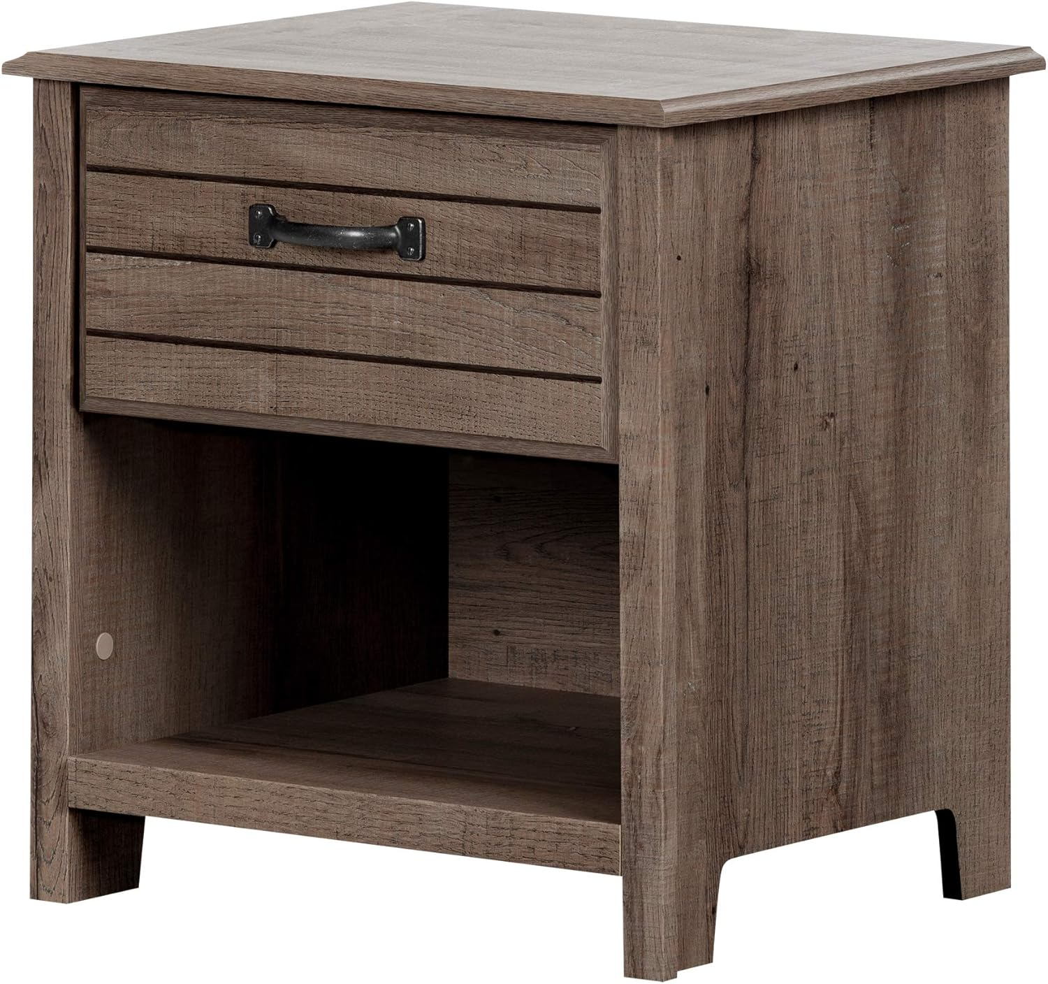 Amazon.com: South Shore Ulysses 1-Drawer Nightstand Fall Oak : Home ... intended for