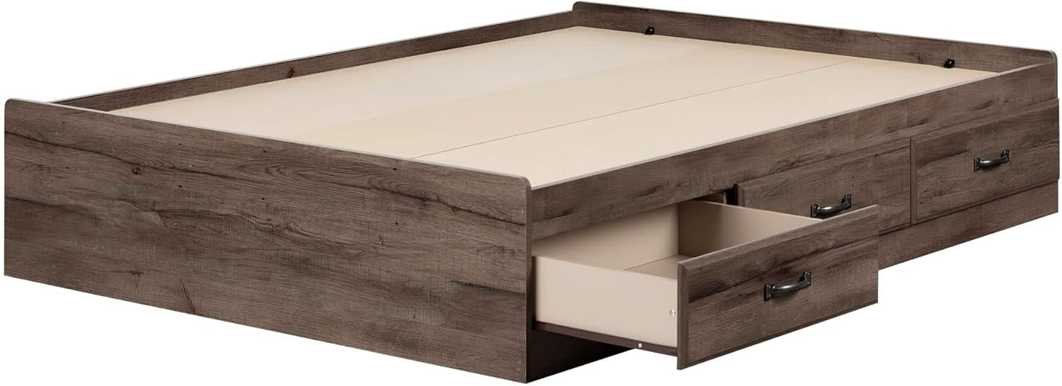 Amazon.com: South Shore Ulysses Full Mates Bed Fall Oak : Home &Amp; Kitchen pertaining to