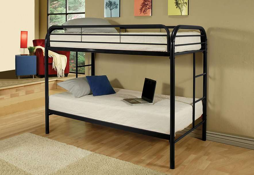 B-500B Black Metal Bunk Bed (Twin/Twin) - Bunk Bed Hub pertaining to