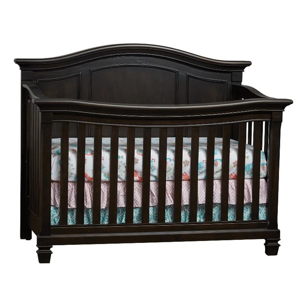 Baby Cache Glendale Traditional Wood 4-In-1 Lifetime Crib In Charcoal ... with regard to