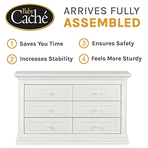 Baby Cache Montana 6 Drawer Dresser In Glazed White for