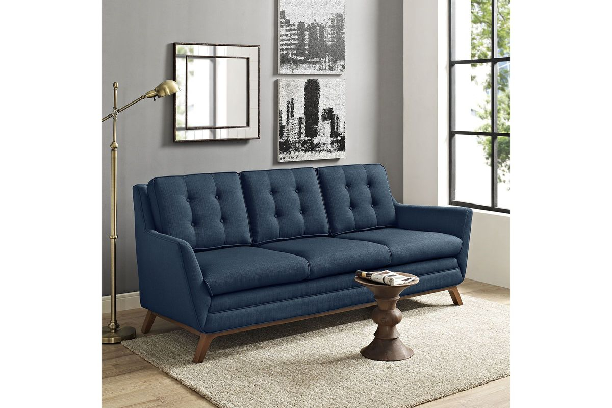 Beguile Upholstered Fabric Sofa In Azure By Modway At Gardner-White intended for