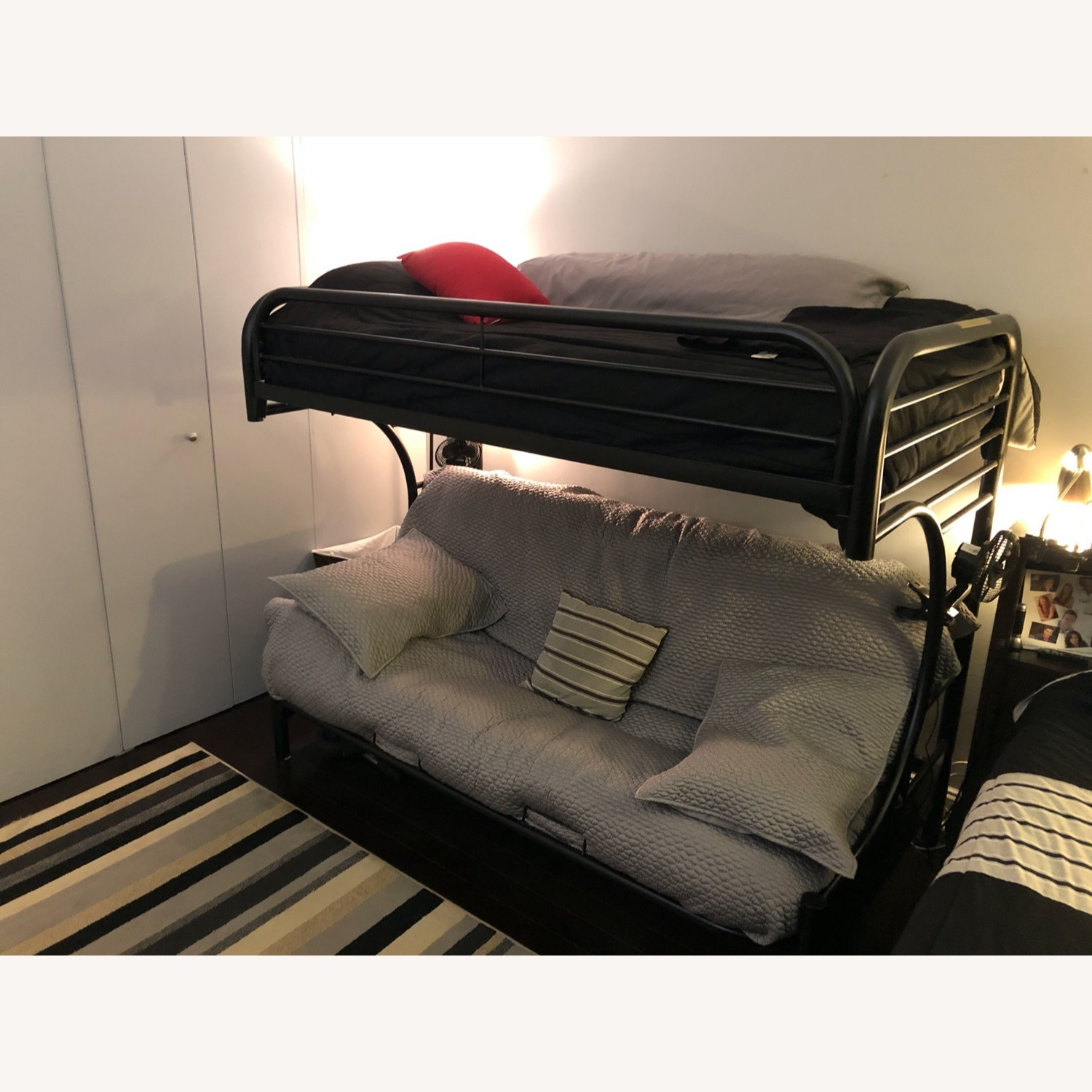 Black Metal Futon Bunk Bed - Aptdeco regarding