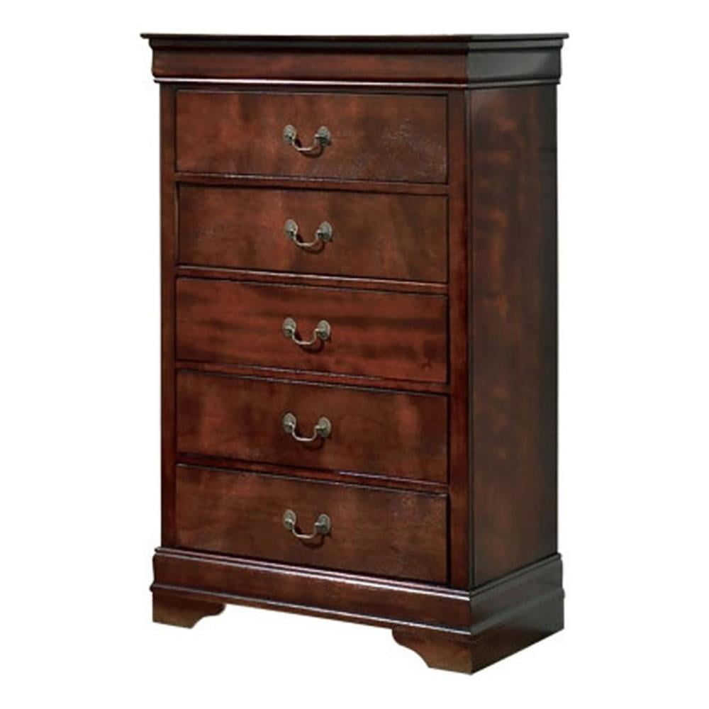 Bowery Hill Elegant Solid Wooden Dresser, Transitional 5-Drawer Chest ... with