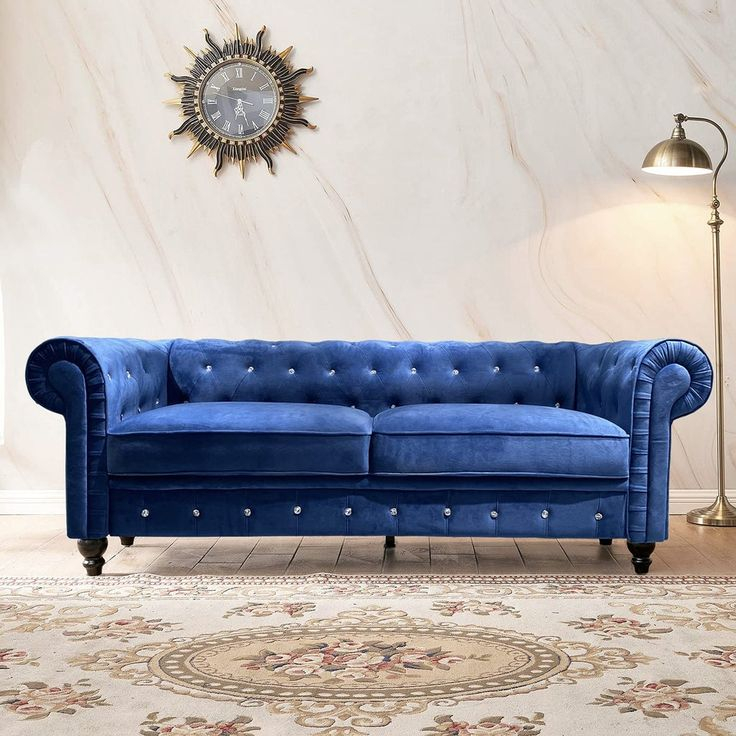 Chesterfield Velvet Sofa - Mid-Century Upholstered | Upholstered Couch ... for Decorating with a Teal Mid-Century Modern Chesterfield Velvet Sofa in Houston