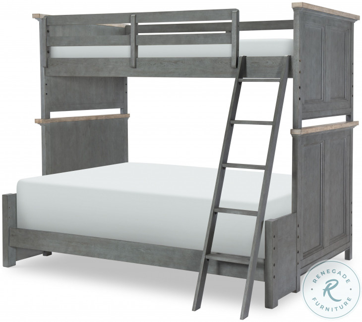 Cone Mills Distressed Denim And Stone Twin Over Full Bunk Bed From ... with