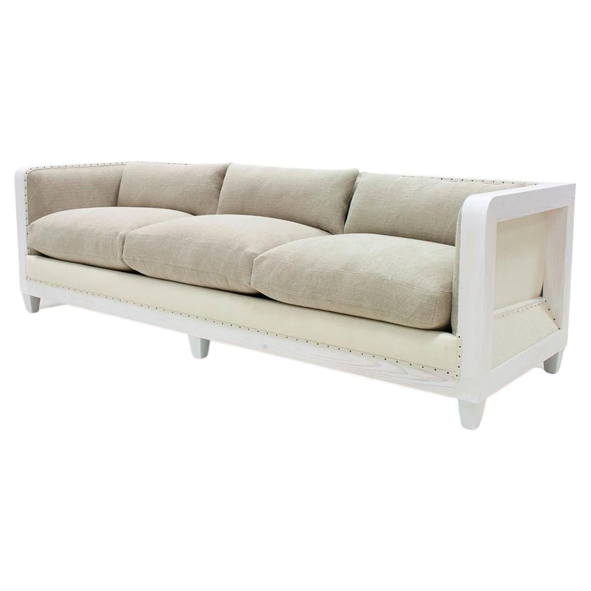 Contemporary Design, Iconic Sofa With Tray In Natural Saddle Leather ... within A Deep Dive into the Minkler Contemporary Sofa's Design
