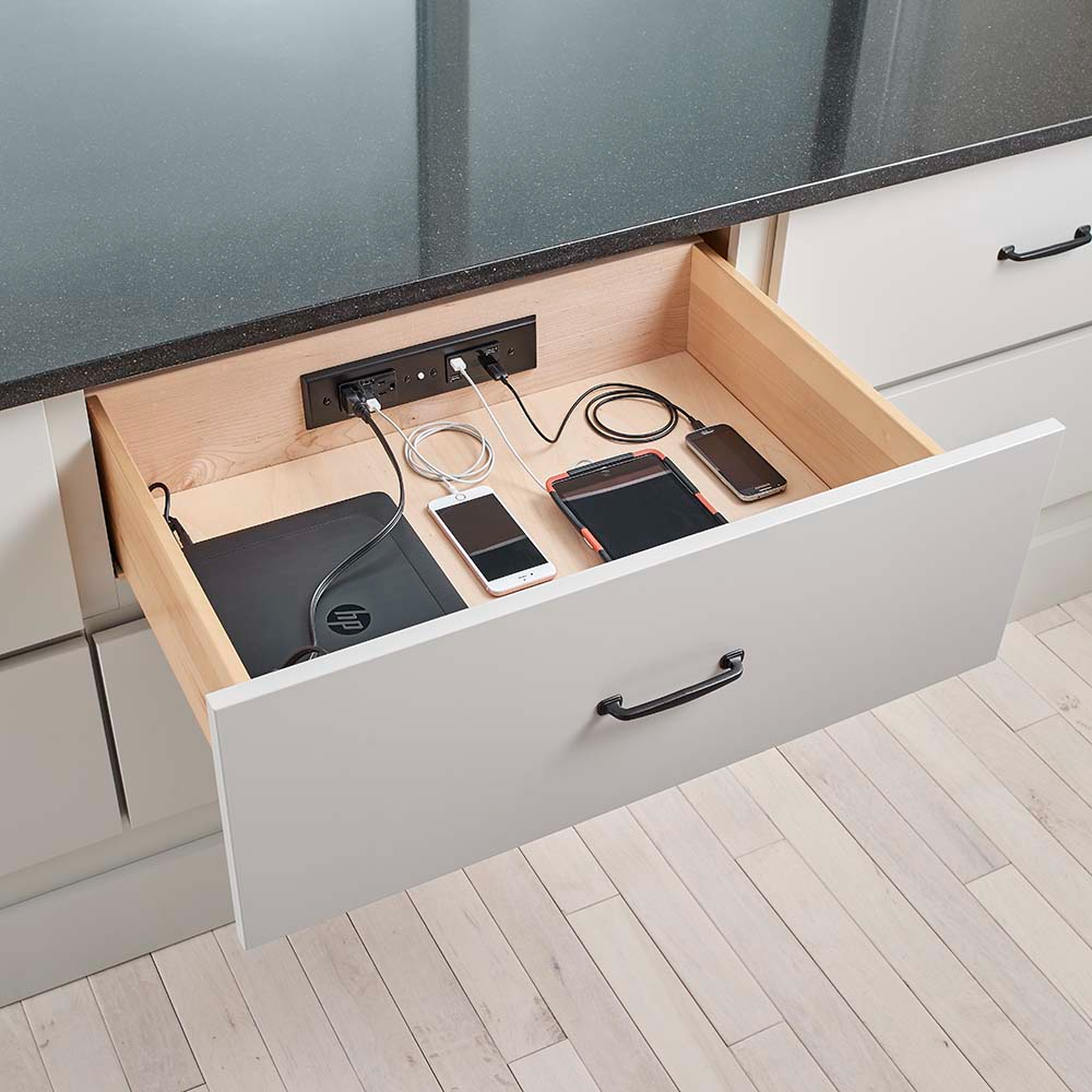 Custom Charging Station In A Drawer | Charging Station Kitchen, Drawer ... inside Exploring the Features of the GTS EV 3 Drawer Chest with Cabinet Charging Station
