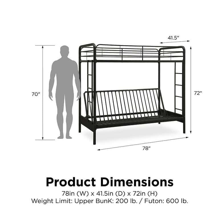 Dhp Easton Black Metal Twin Over Futon Bunk Bed | Bigeasymart.com in Beyond the Basics Understanding the Versatility of a Black Futon Bunk Bed