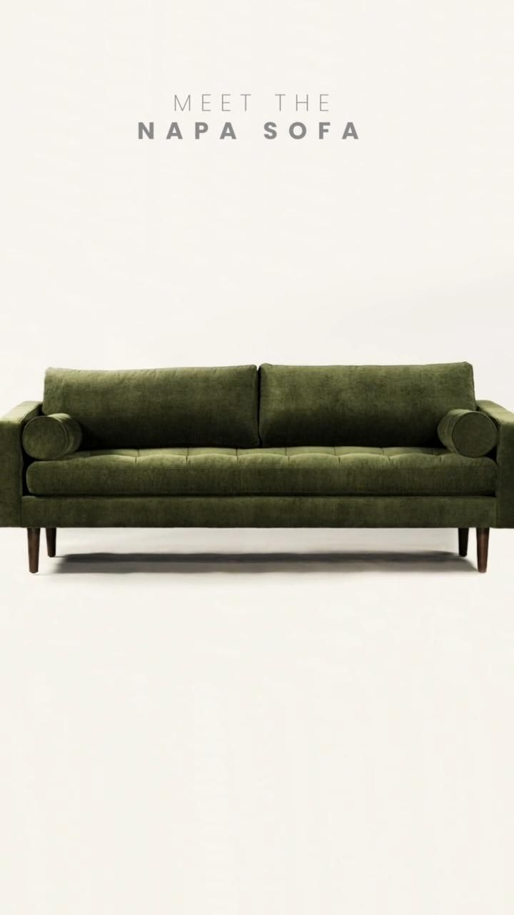 Distressed Green Velvet Sofa By Poly &Amp; Bark | The Napa pertaining to Transforming Living Rooms with the Poly and Bark Napa Velvet Sofa