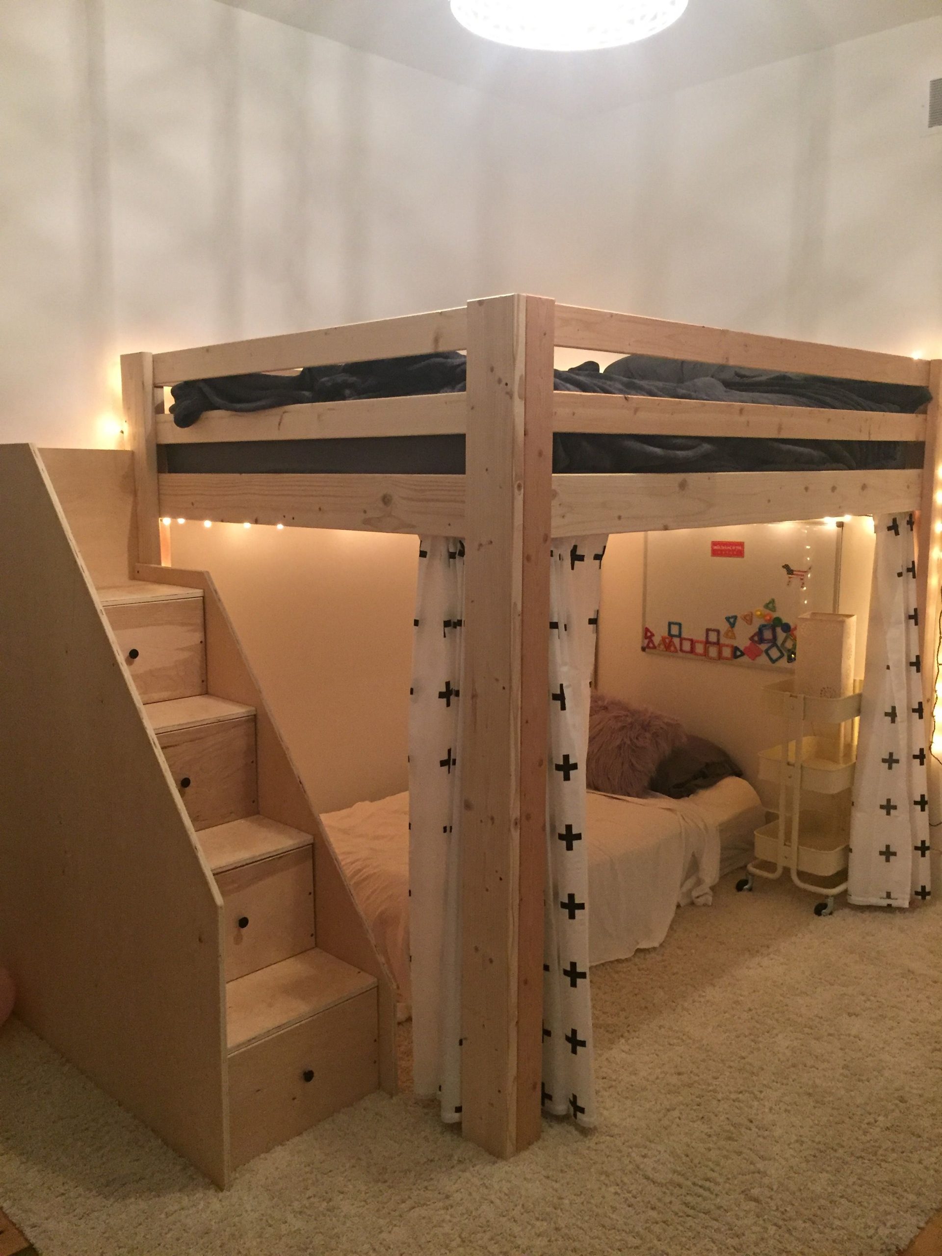 Diy Loft Bed With Queen On Top And Twin On Bottom in