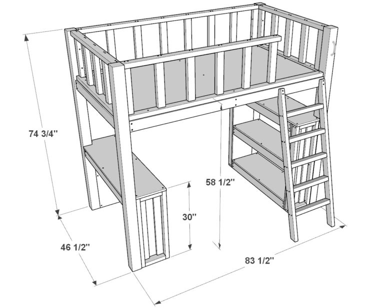 Easy Twin Loft Bed Diy Plan - Diy Projects Plans pertaining to Essential Tips for Assembling Your TATEUS Twin Loft Bed