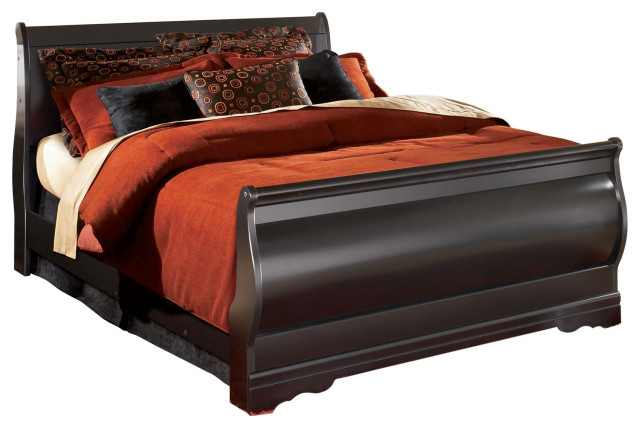 Emma Mason Signature Littleton Vineyard Queen Sleigh Bed In Black ... in A Closer Look at the Emma Mason Signature Julian Twin Bunk Bed Black