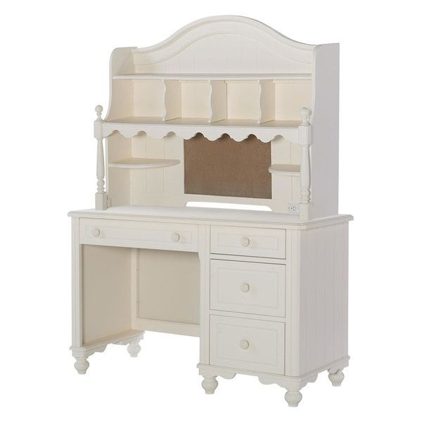 Emma Mason Signature Rhylee 4 Drawer Desk With Hutch In Ivory ... in