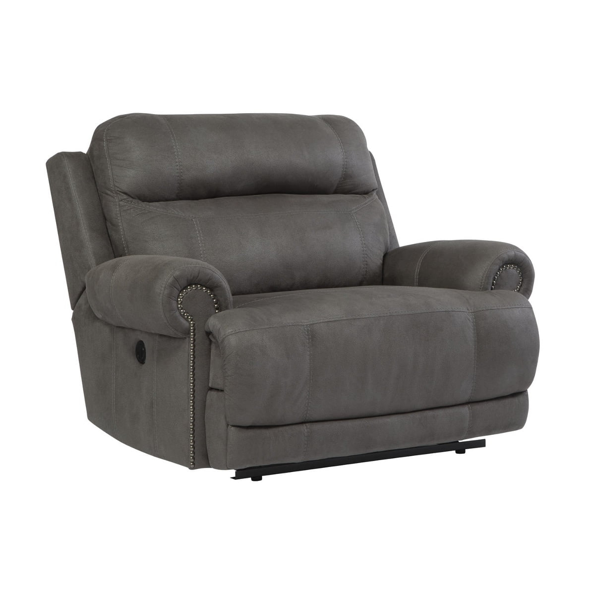 Free Shipping! Ashley Furniture Austere Gray Faux Leather Zero Wall ... throughout Exploring the Features of the Gray Austere Faux Leather Recliner by Ashley