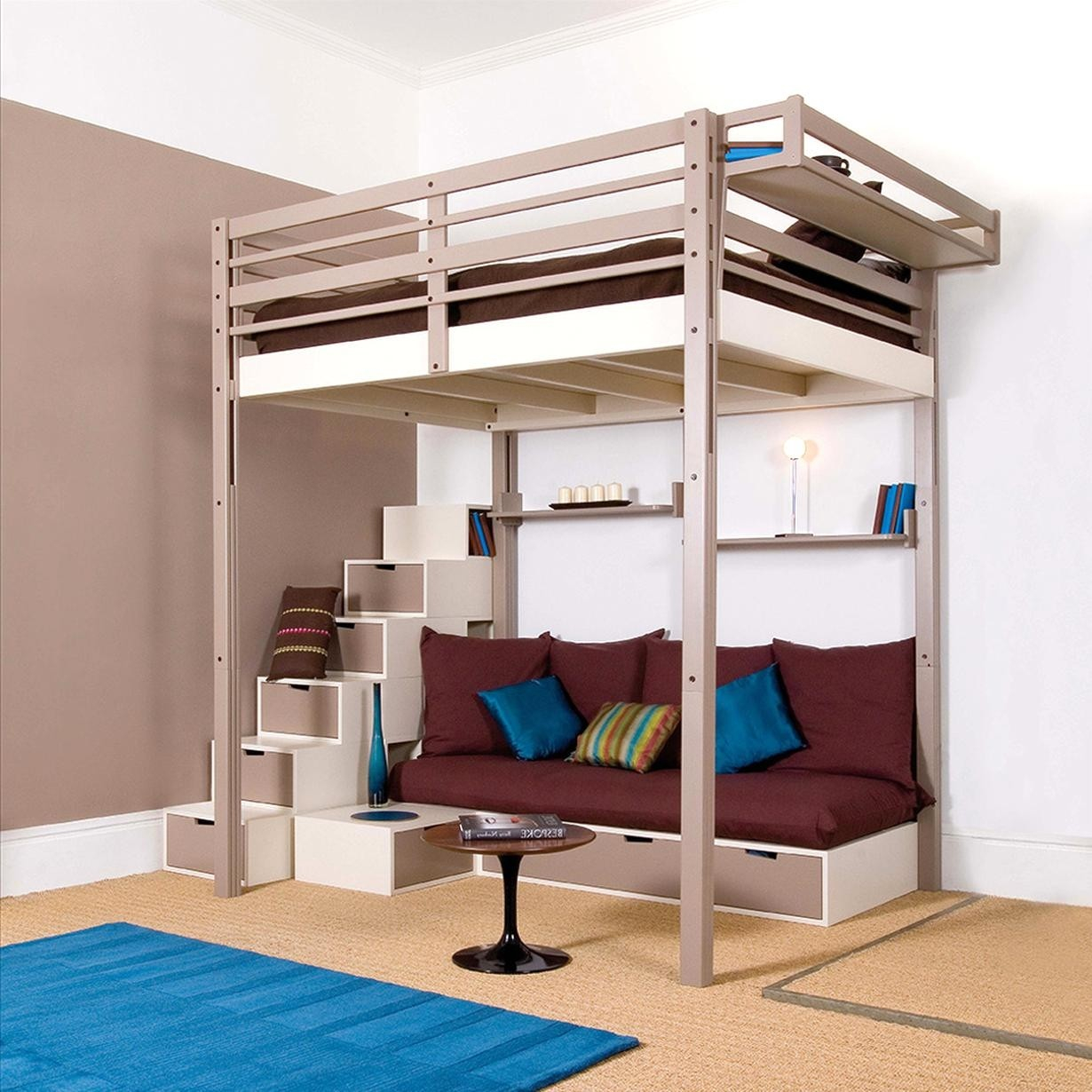 Full-Size Loft Beds With Stairs - Foter pertaining to