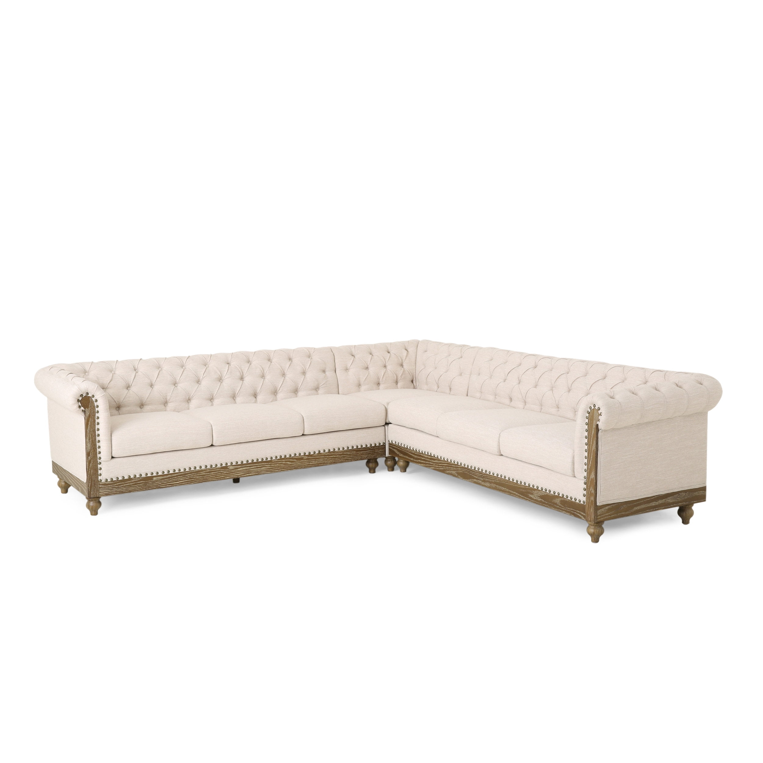 Gdf Studio Batavia Chesterfield Tufted 7 Seater Sectional Sofa With ... for Adding a pop of color with the GDF Studio Eunice Tufted Sofa