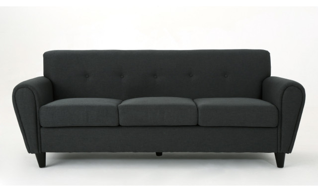 Gdf Studio Emily Buttoned Traditional Fabric 3-Seat Sofa - Midcentury ... with