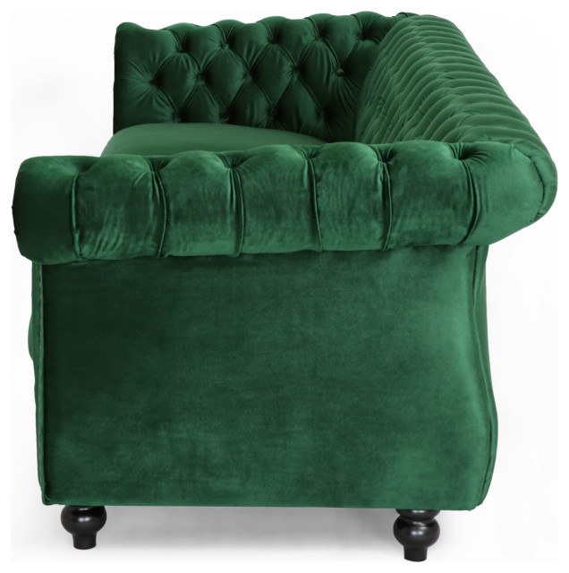 Gdf Studio Vita Chesterfield Tufted Jewel Toned Velvet Sofa With Scroll ... in