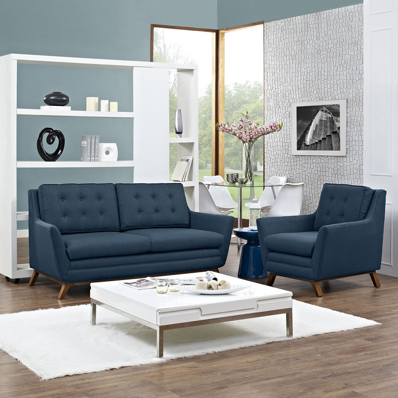 George Oliver Beguile Tufted Fabric Armchair And Sofa Set | Wayfair intended for What to Know Before Bringing Home an Azure Beguile Sofa