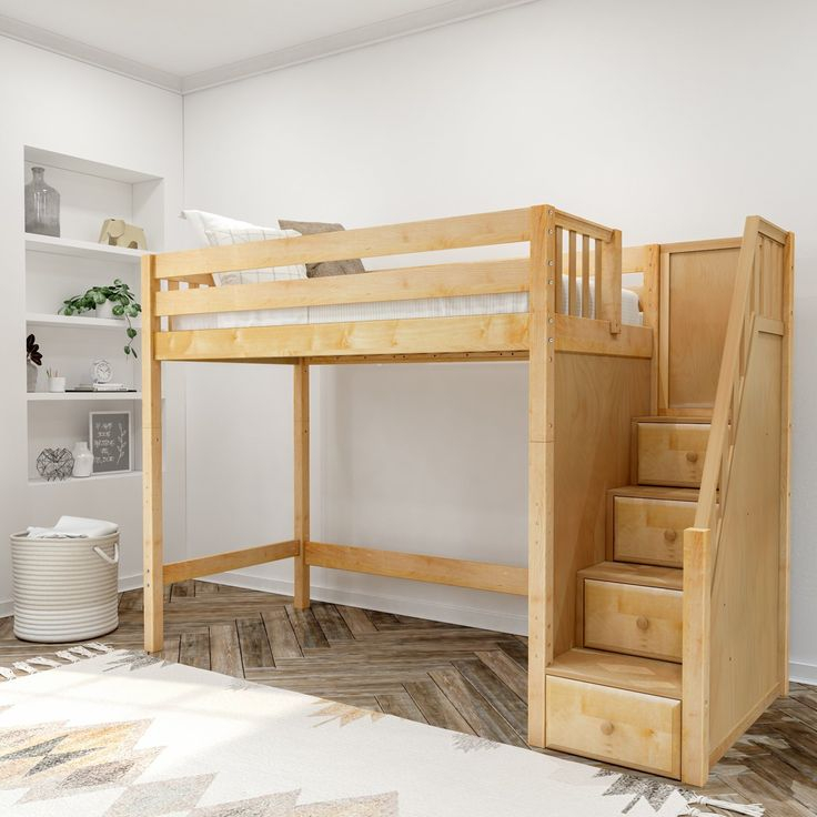 High Loft Bed With Stairs | Loft Bed, Loft Bed Stairs, Twin Loft Bed in Finding Space and Style A Look at the Lara Twin Loft Bed in Navy Blue