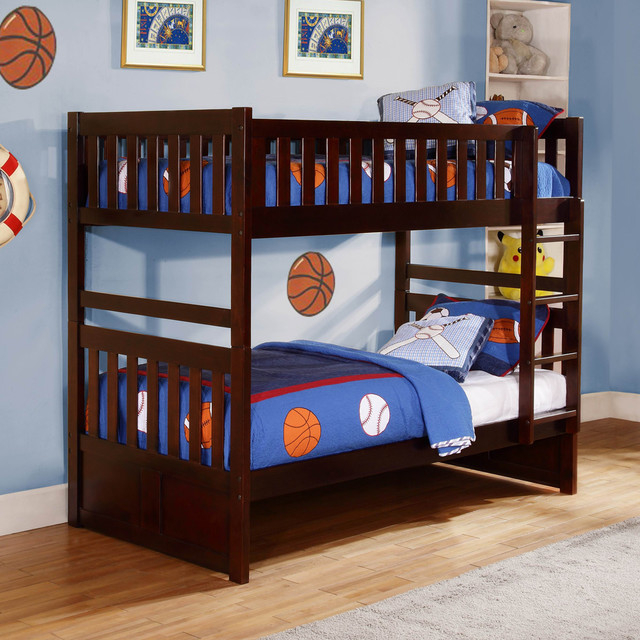 Homelegance Rowe Twin/Twin Bunk Bed, Dark Cherry, Twin/ Twin W/ Storage ... in