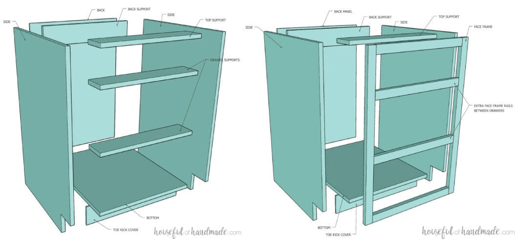 How To Build Drawer Base Cabinets - Houseful Of Handmade for