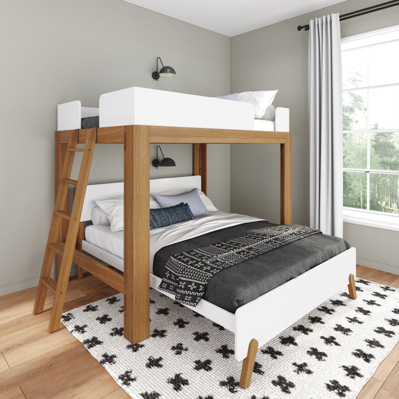 Isabelle &Amp; Maxâ„¢ Ambur Full L-Shaped Bunk Bed, Pecan And White &Amp; Reviews ... with regard to Designing a Cohesive Look for Shared Bedrooms with a White L-Shaped Bunk Bed