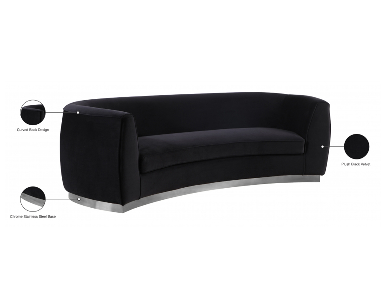 Julian Velvet Sofa Black Base By Meridian - Mig Furniture in Understanding the Craftsmanship of the Julian Velvet Upholstered Sofa
