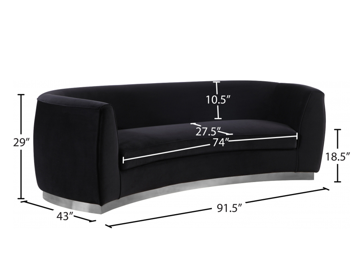 Julian Velvet Sofa Black Base By Meridian - Mig Furniture within