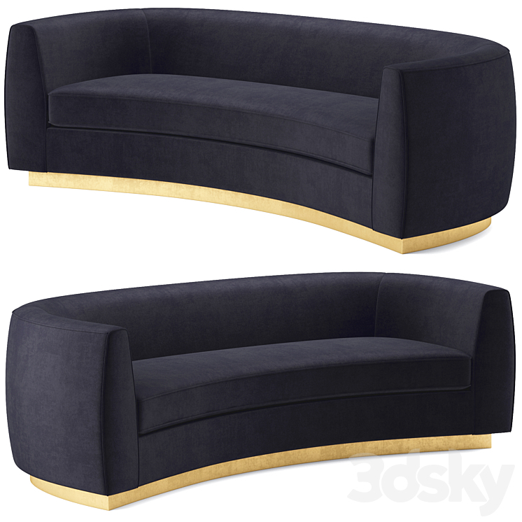 Julian Velvet Sofa - Sofa - 3D Model within