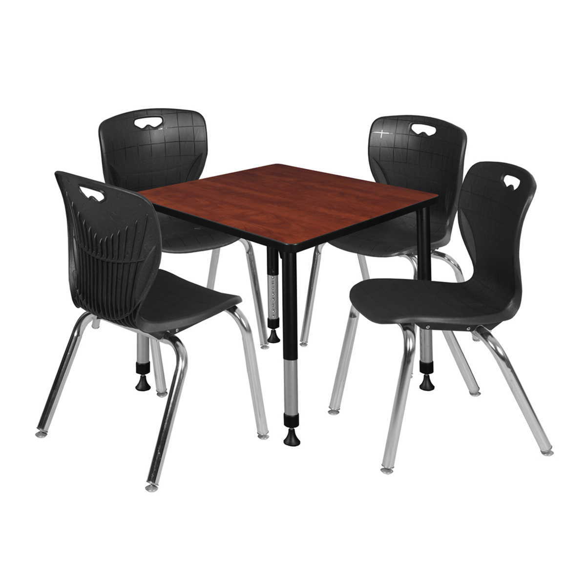 Kee 30" Square Adjustable Height Table &Amp; Four 18" Andy Stack Chairs ... for
