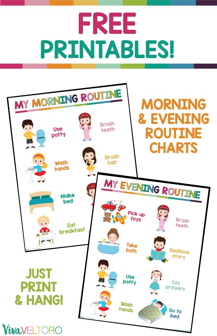 Kids Daily Routine Chart - Free Printable | Routine Chart, Daily ... in