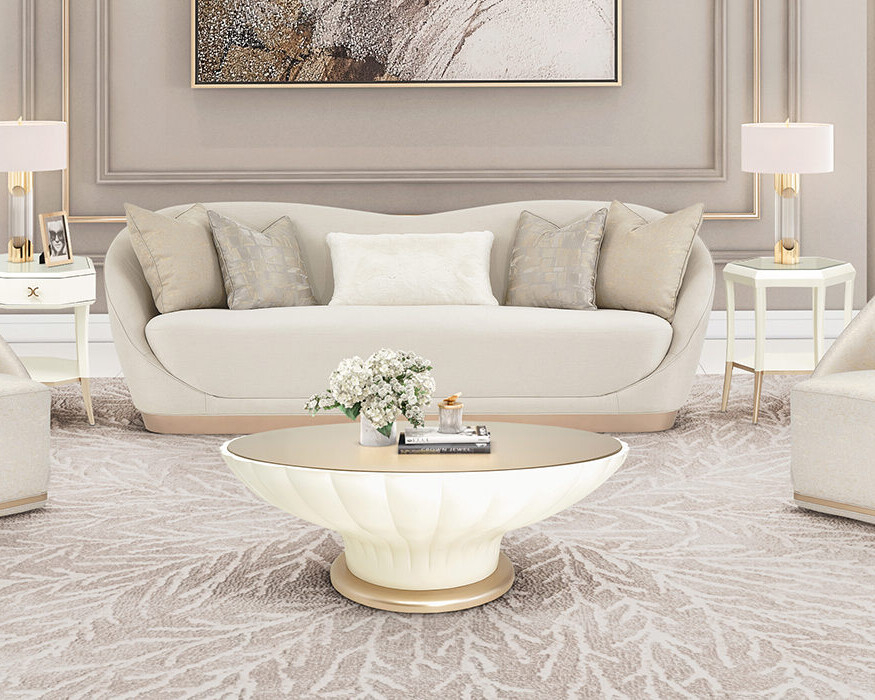 La Rachelle Sofa Set - Luxmood Furniture in Unveiling the Allure of the La Rachelle Sofa in Icicle/Champagne
