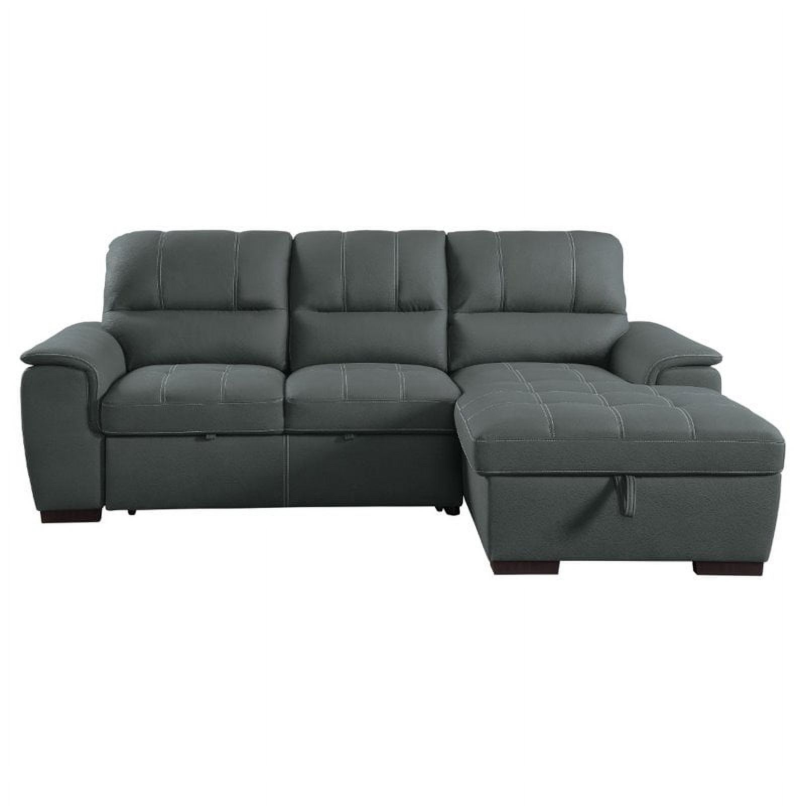 Lexicon Andes Microfiber Sectional Sofa With Pull Out Bed In Gray ... throughout