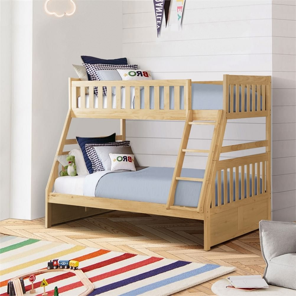 Lexicon Contemporary Wood And Mdf Board Twin/Full Bunk Bed In Natural ... intended for Choosing the Right Bunk Bed The Lexicon Contemporary Natural Pine Option