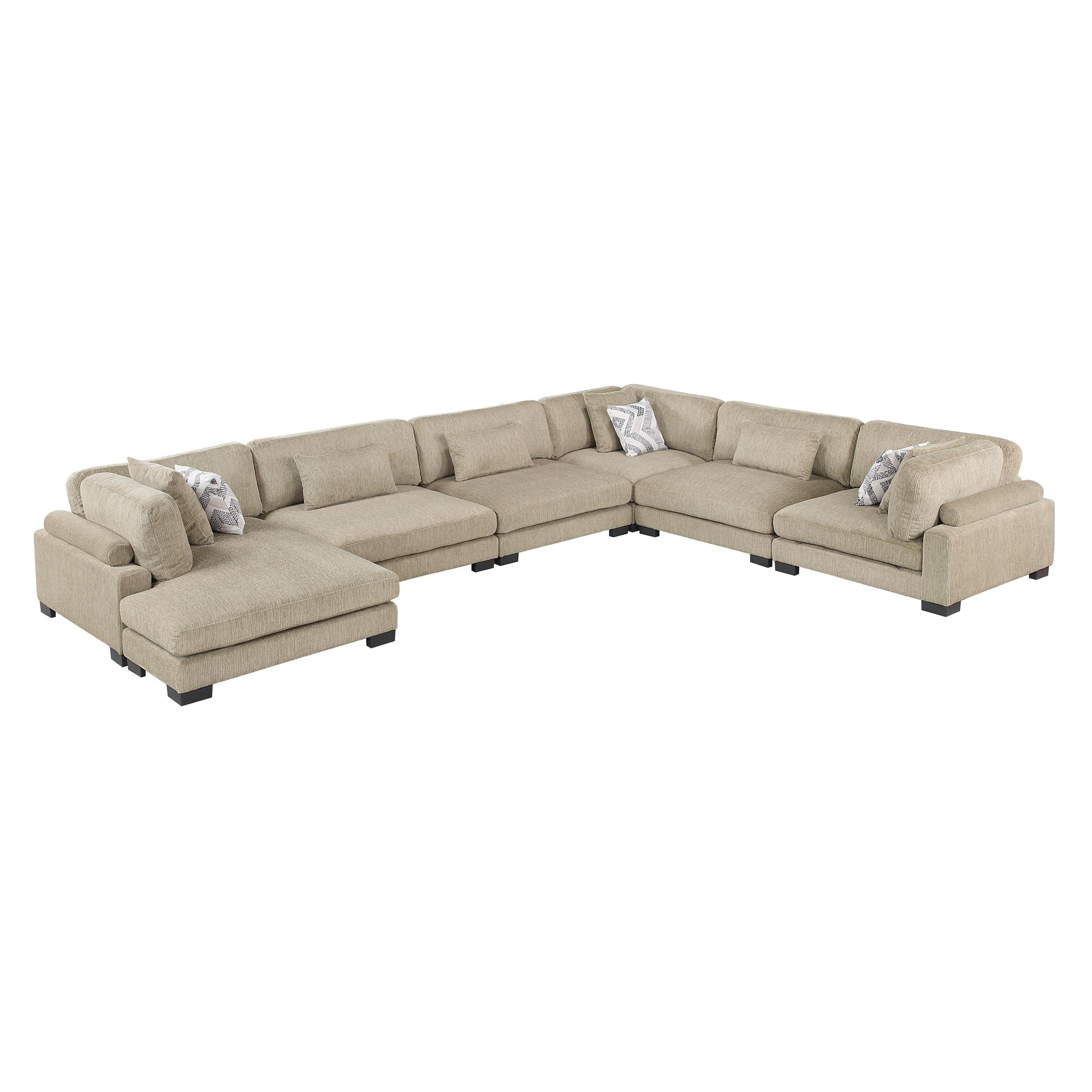 Lexicon Corydon Microfiber 6-Piece Modular Sectional With Chaise In ... inside