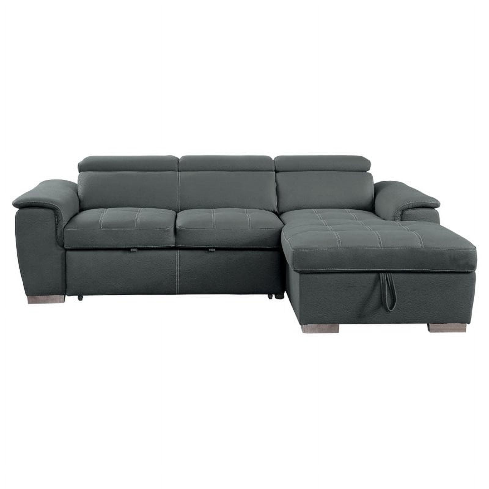 Lexicon Ferriday Microfiber Sectional Sofa With Pull Out Bed In Gray ... intended for