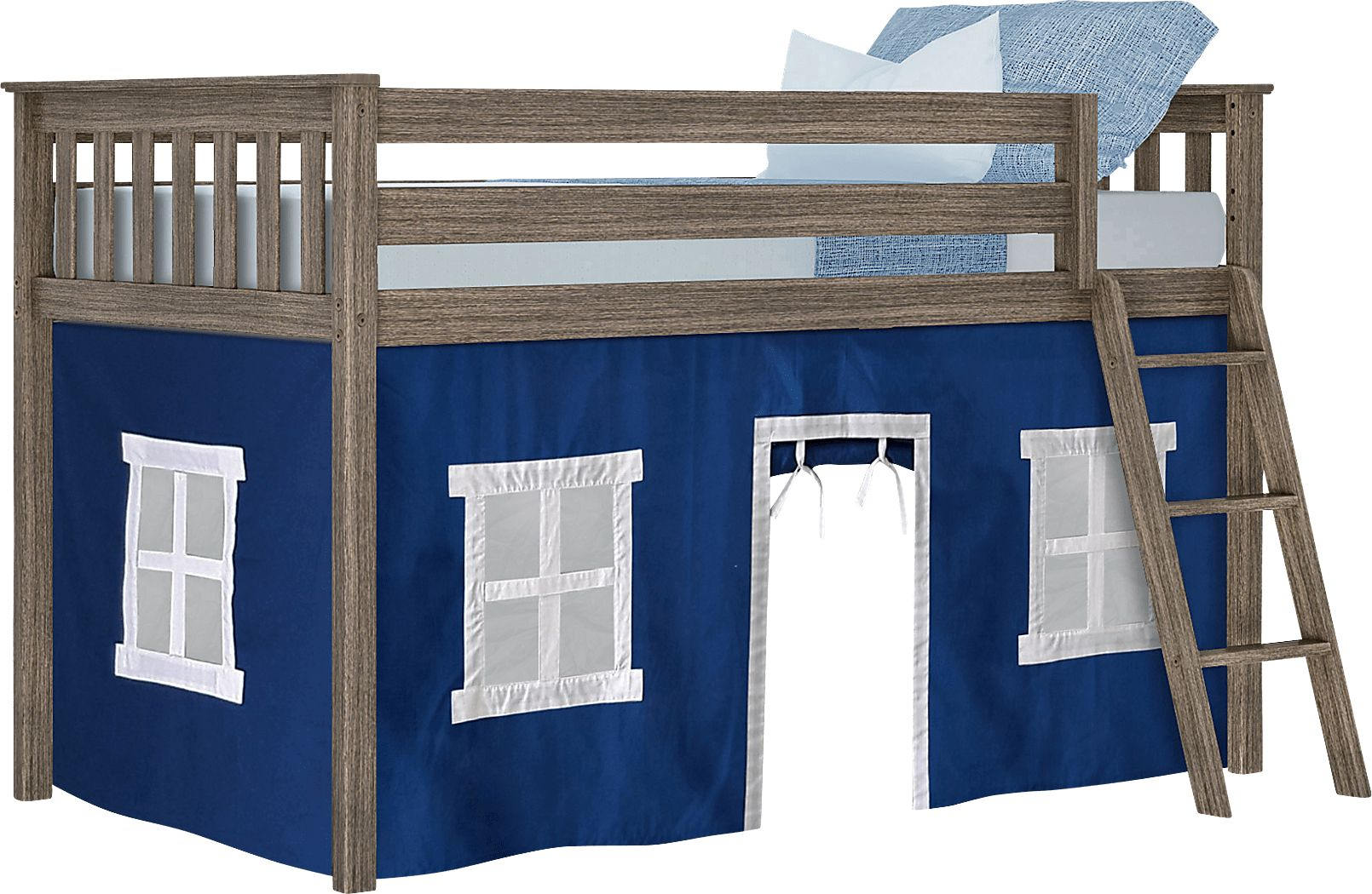 Linnett Brown Dark Wood Loft Bed | Rooms To Go within