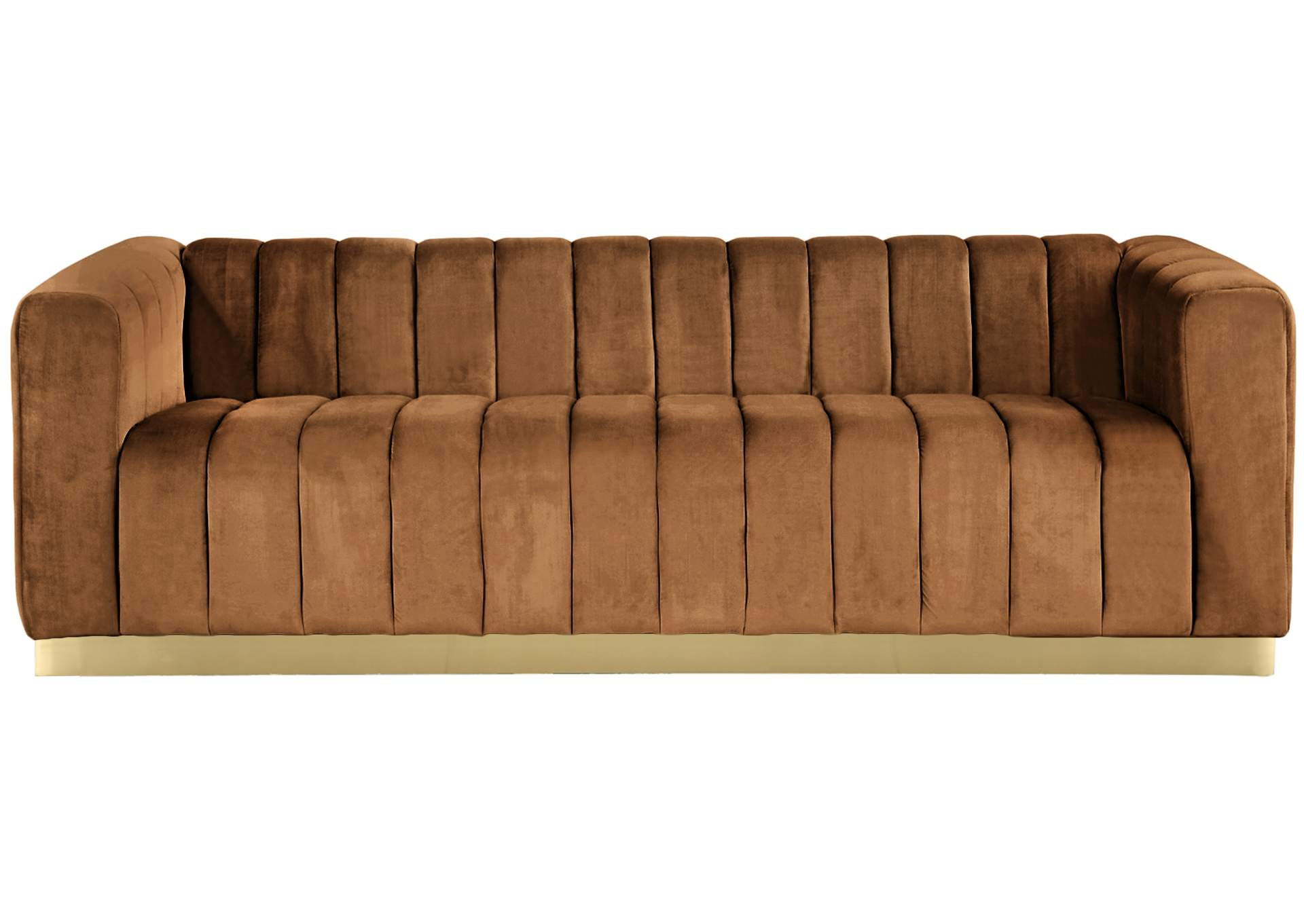 Marlon Saddle Velvet Sofa for