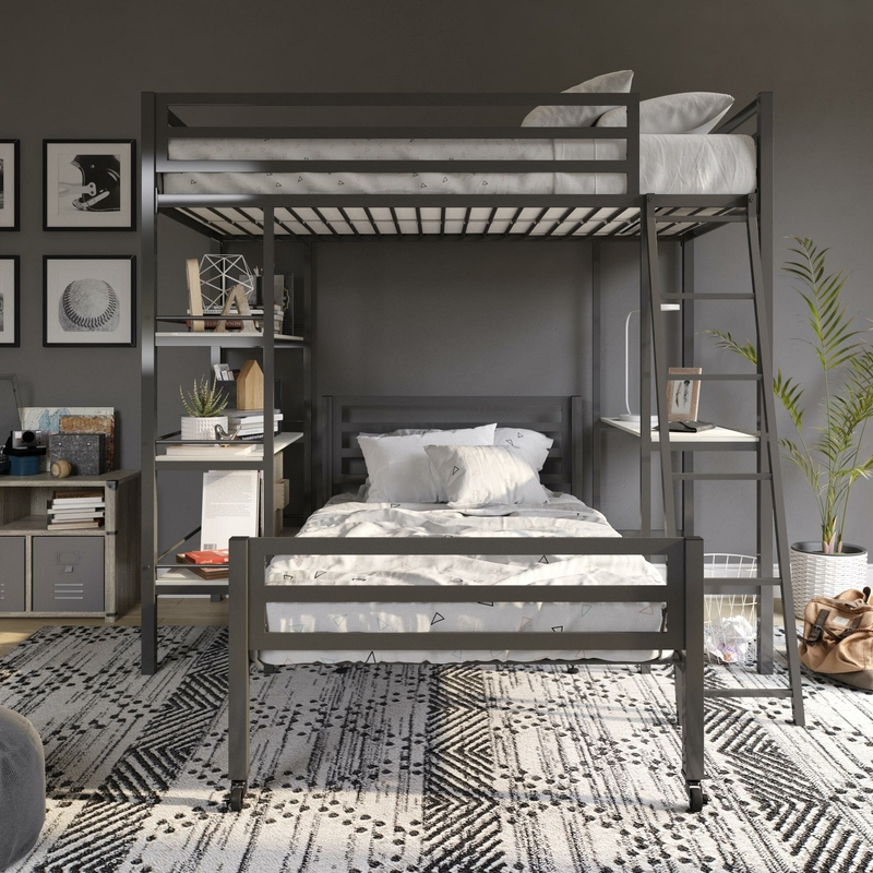 Metal Loft Beds With A Desk - Ideas On Foter within Maximizing Your Space The Ultimate Guide to Black Twin Metal Loft Beds