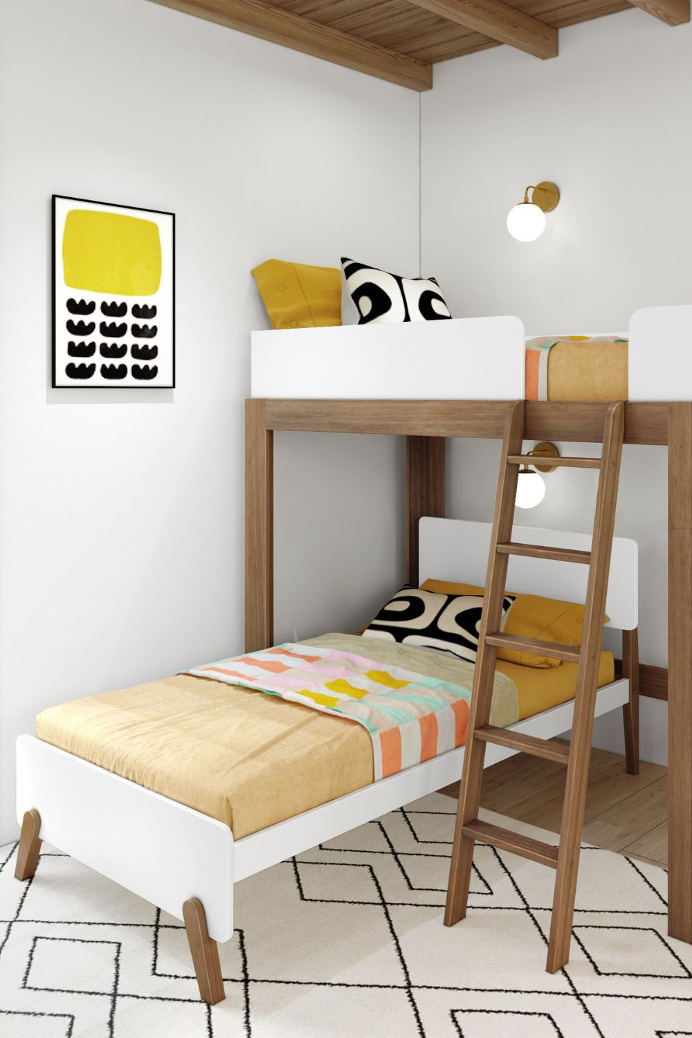 Mid Century Modern L Shaped Bunk Bed – Artofit in Designing a Cohesive Look for Shared Bedrooms with a White L-Shaped Bunk Bed