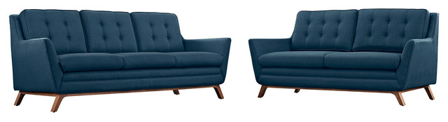 Modern Azure Beguile Living Room Set Upholstered Fabric Set Of 2 ... throughout